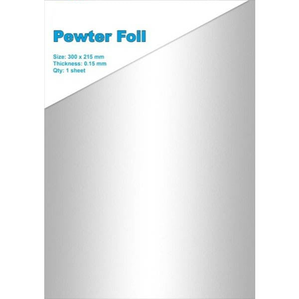 Pewter Foil Sheet - Medium 0.15mm - 1 x Sheet