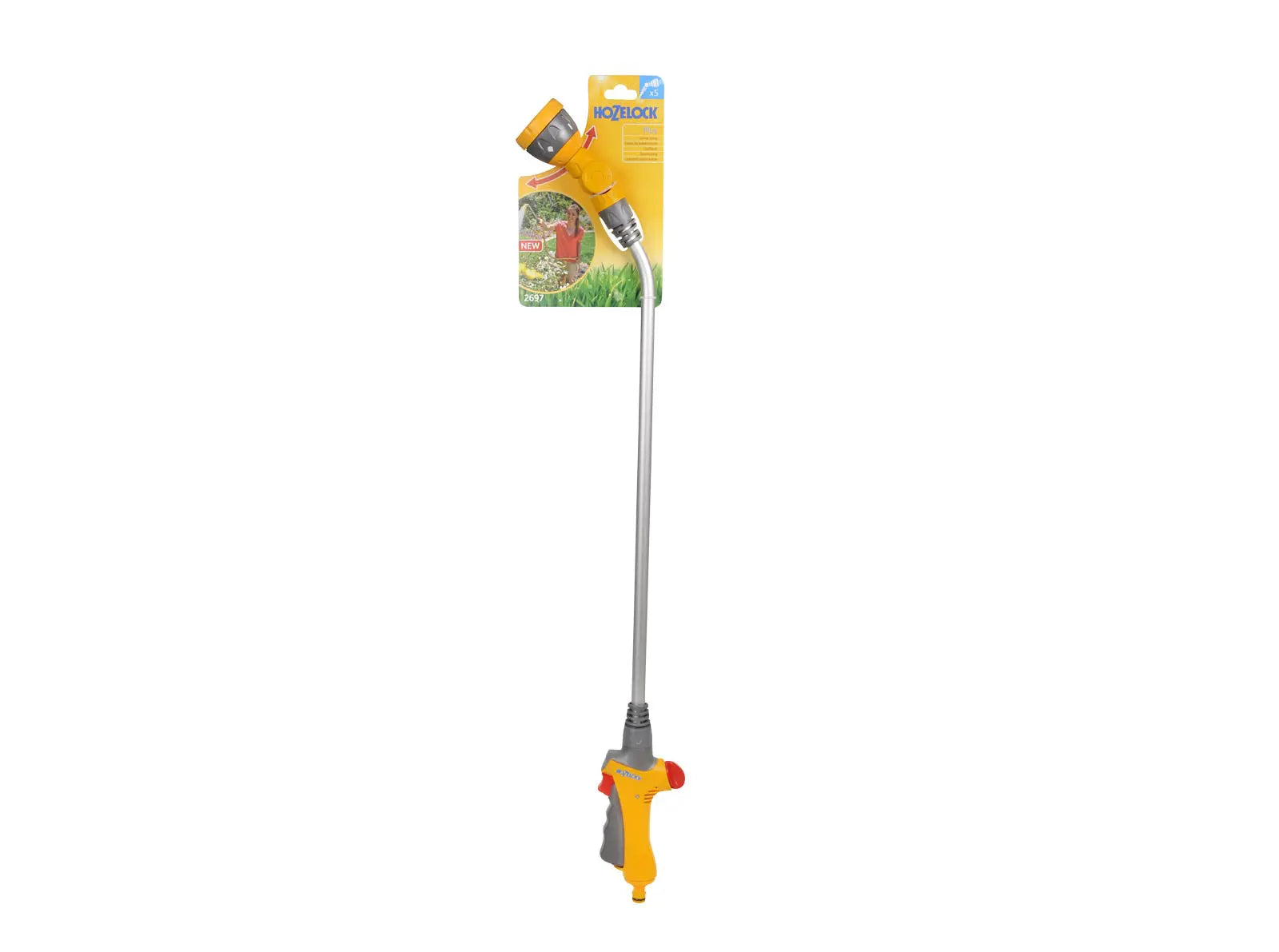 HOZELOCK - Watering Lance Spray Plus 90 : Ideal For Watering Plants at Different Heights, 90cm Long Wand, Adjustable Multi-jet Head, Locking Function and Flow Control: 5 Spray Patterns [2697 0000]