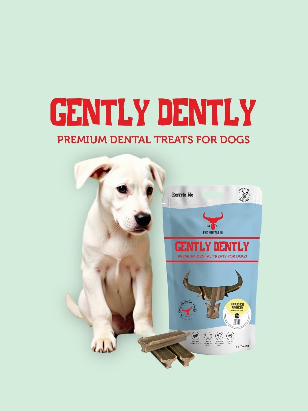 Gently Dently Dog Treats- Chicken dental treats for dogs from The Buffalo Co.