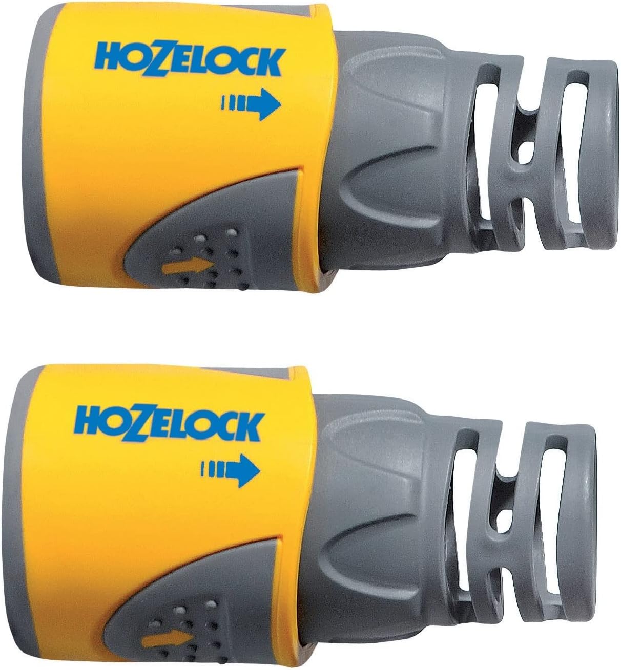HOZELOCK - Hose Connector Plus ø 12.5mm - 15mm (1/2"- 5/8") Soft Touch x2 : Watertight, Non-slip, Flexible, Long Connector Prevents Twisting, Swelling and Leaks [2050P0025]