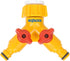 HOZELOCK - Multi-Tap Connector 2-Way : Create 2 Circuits on a Single Tap, Independent Flow Valve per Outlet, can be used as a Y Connector [2256 0000]