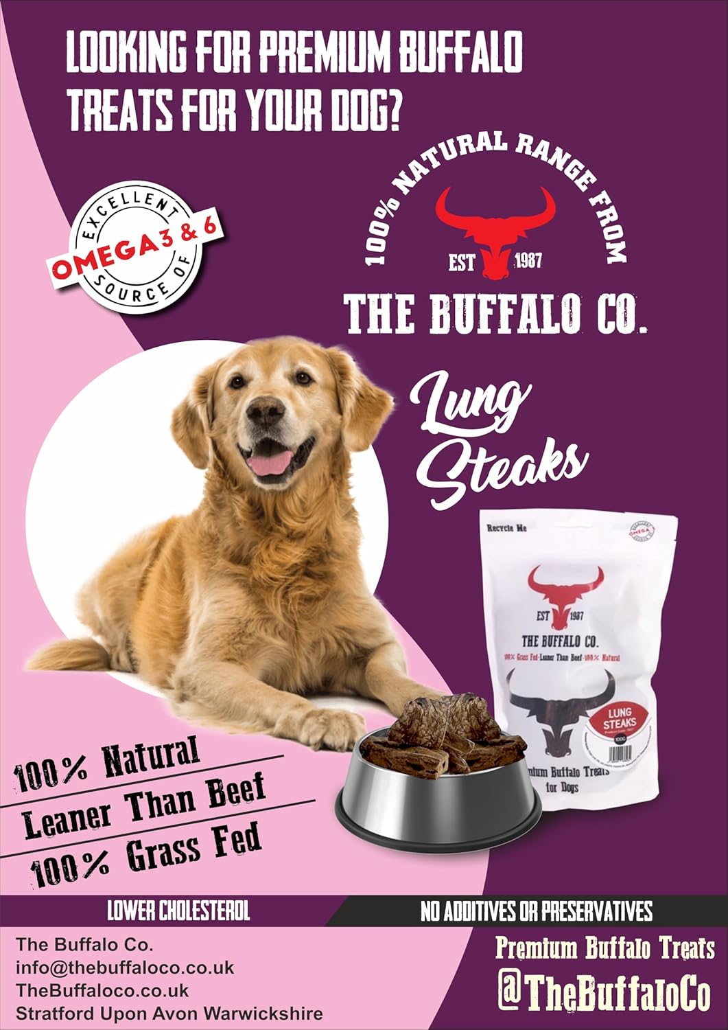 Buffalo Lung Steak Dog Treats from The Buffalo Co.