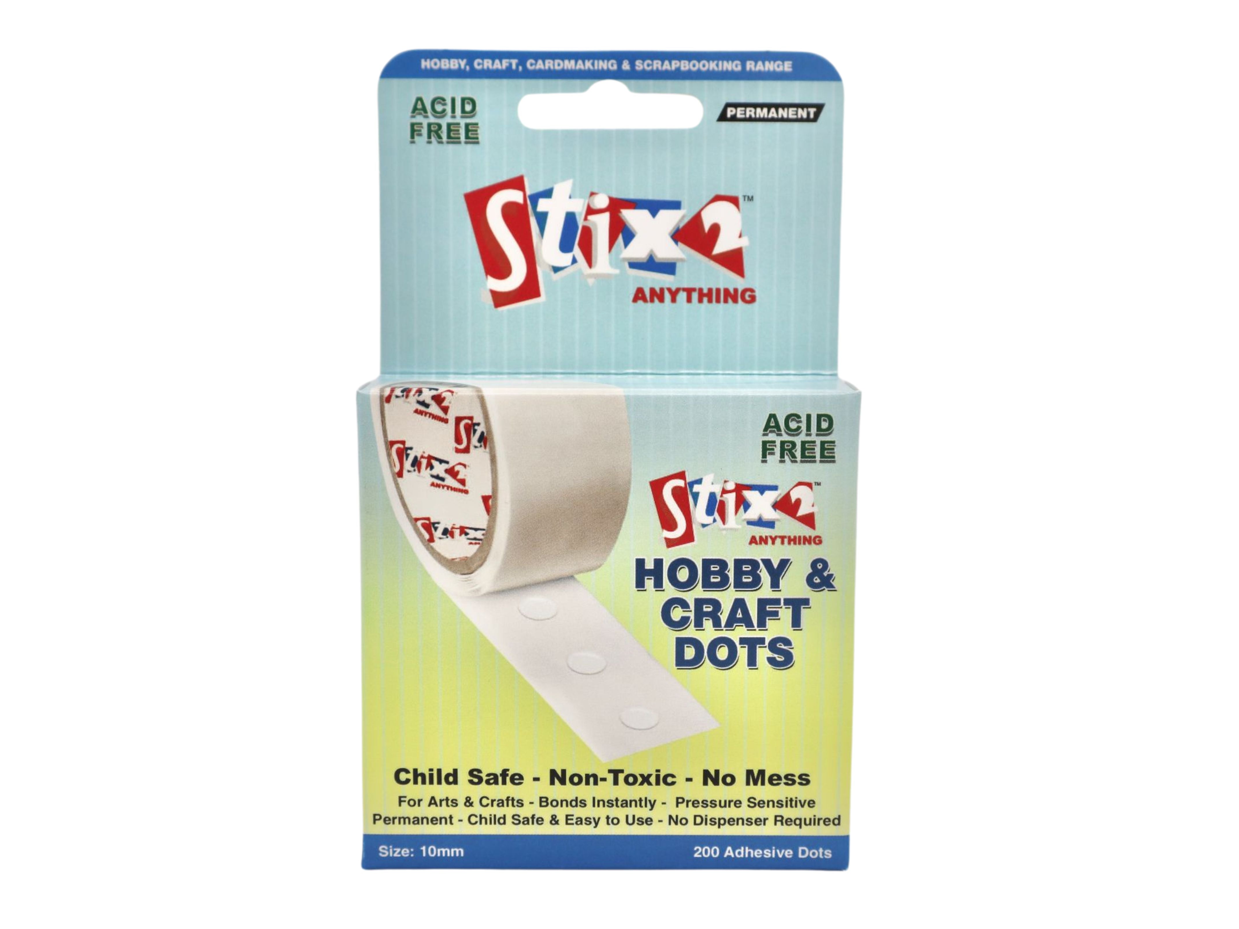 Stix2 Hobby & Craft Glue Tabs, 10mm, pk of 200