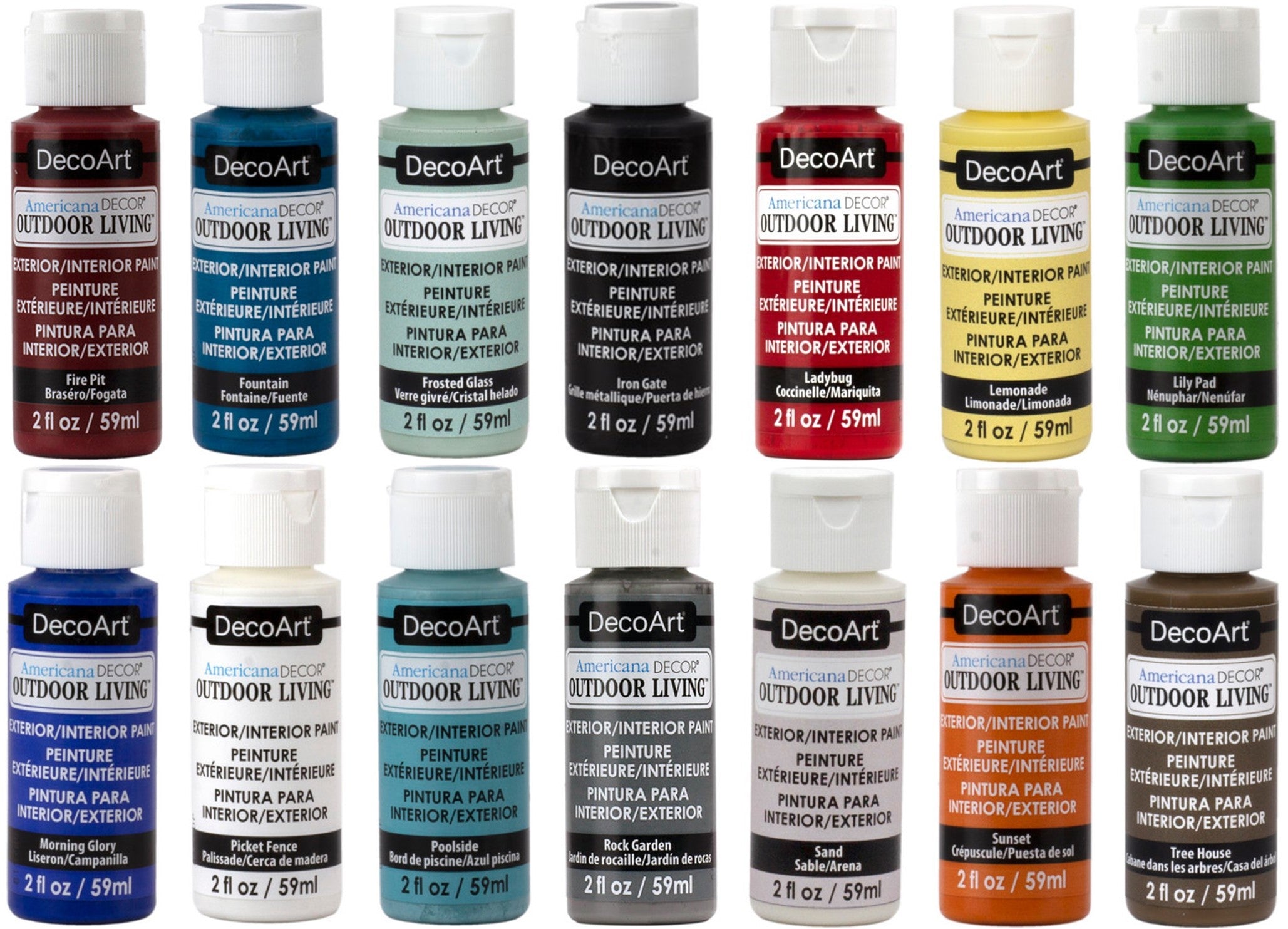 DecoArt Outdoor Living Eggshell Finish 2oz/59ml - Various Colours