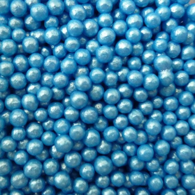 Blue Glimmer Pearls 4mm Cupcake / Cake Decoration Sprinkles Toppers