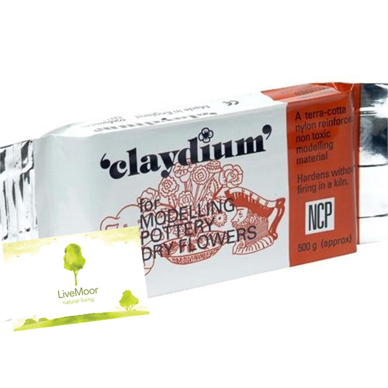 Newclay Claydium 500g-1kg Packs - Air Drying Reinforced Modelling/Pottery Clay - Terracotta