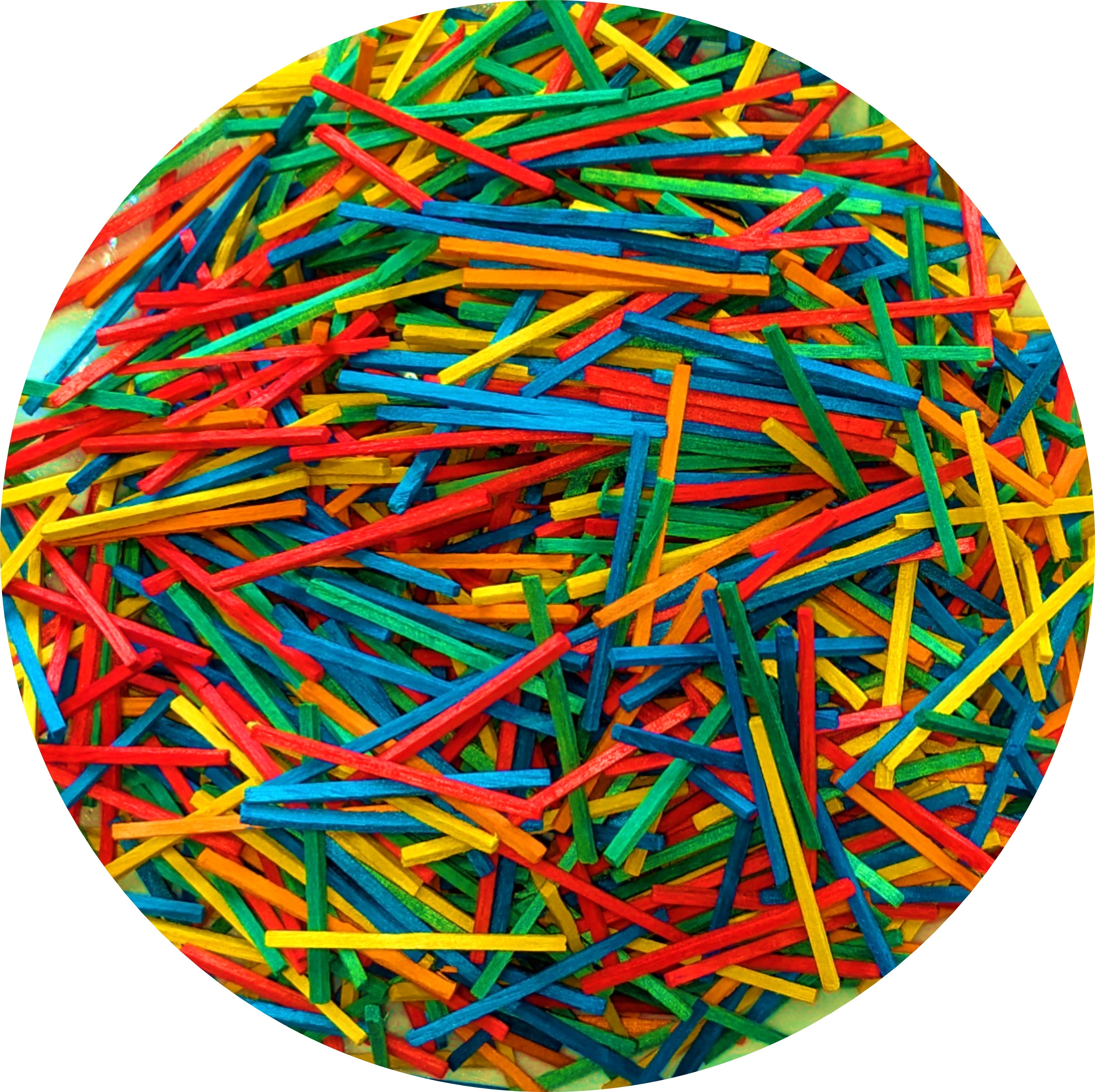 Multi-Coloured Wooden Matchsticks - Various Quantities