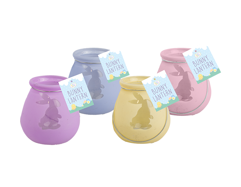 Easter Frosted Glass Bunny Lantern