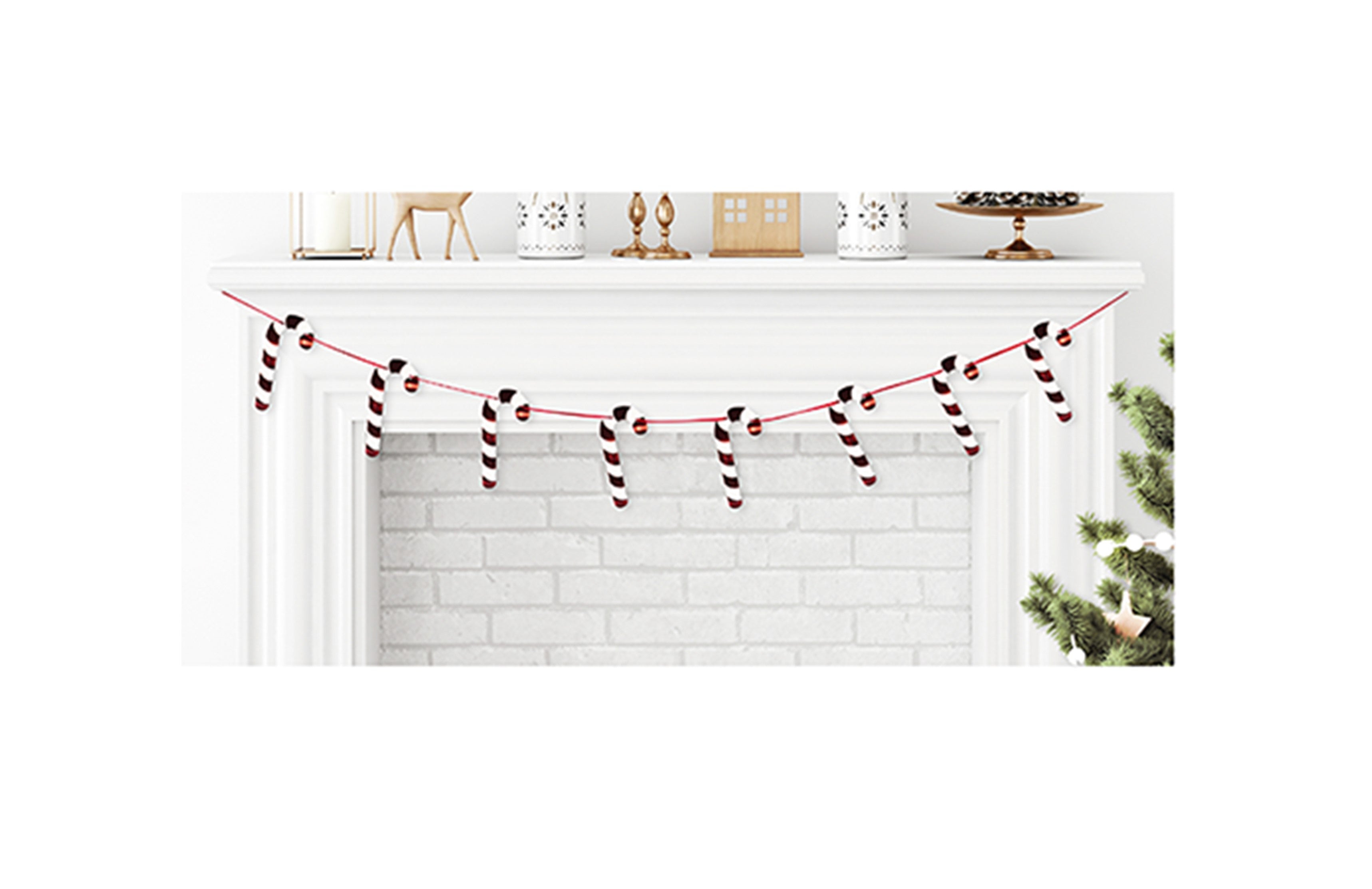 Foiled Candy Cane Garland 2m