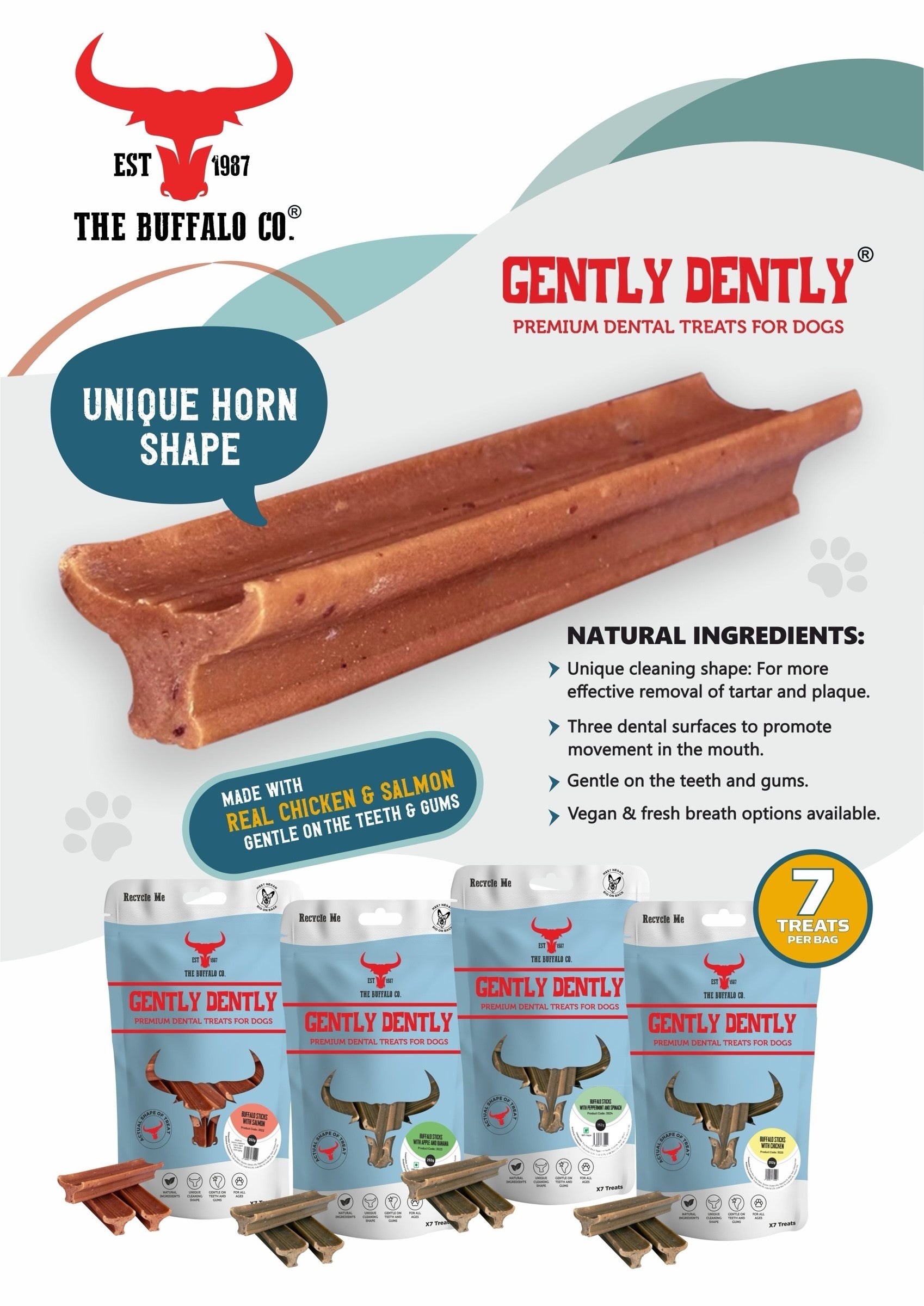 Gently Dently Dog Treats- Chicken dental treats for dogs from The Buffalo Co.