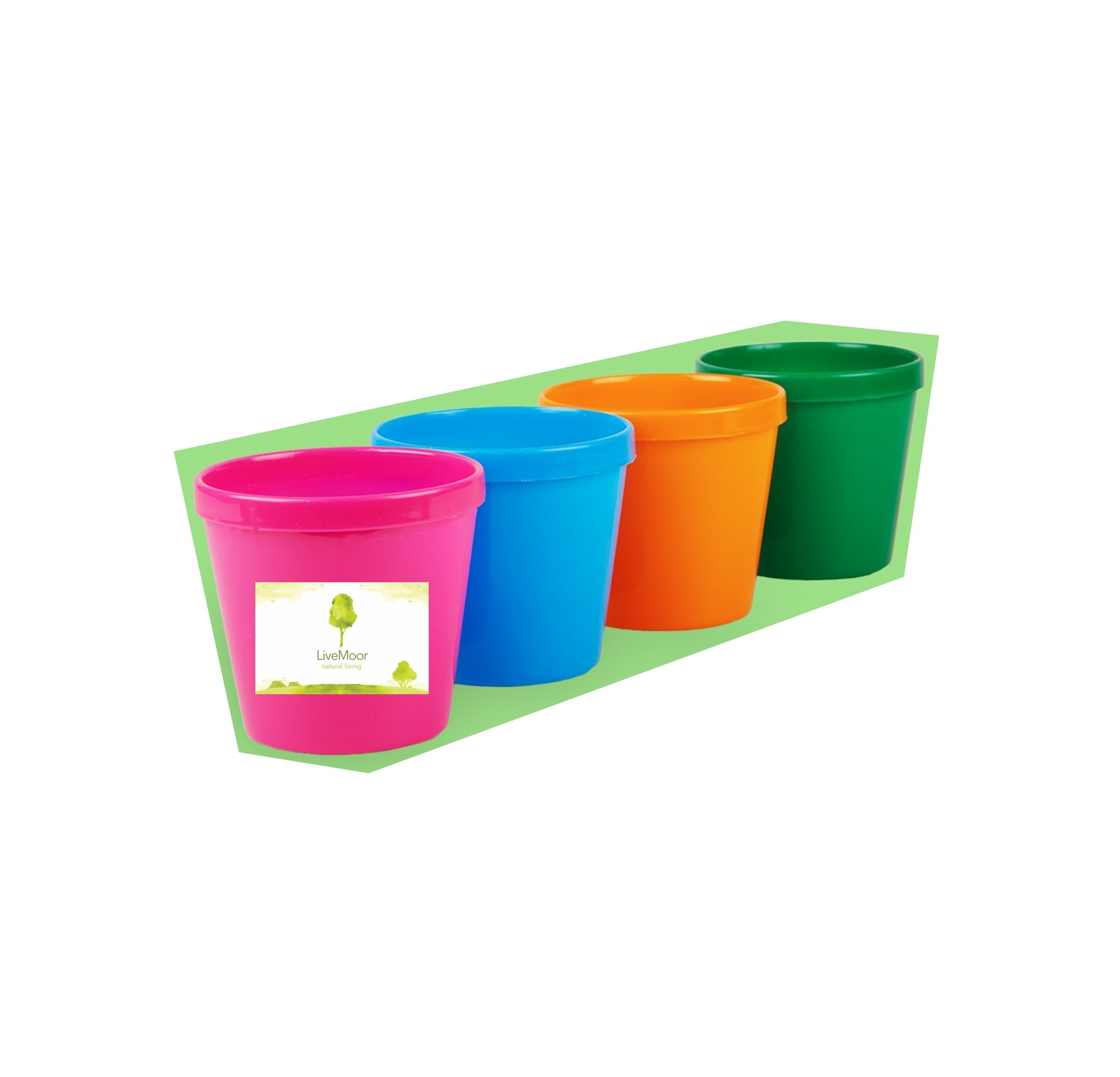 Kids Plastic Gardening Pots - 4pk