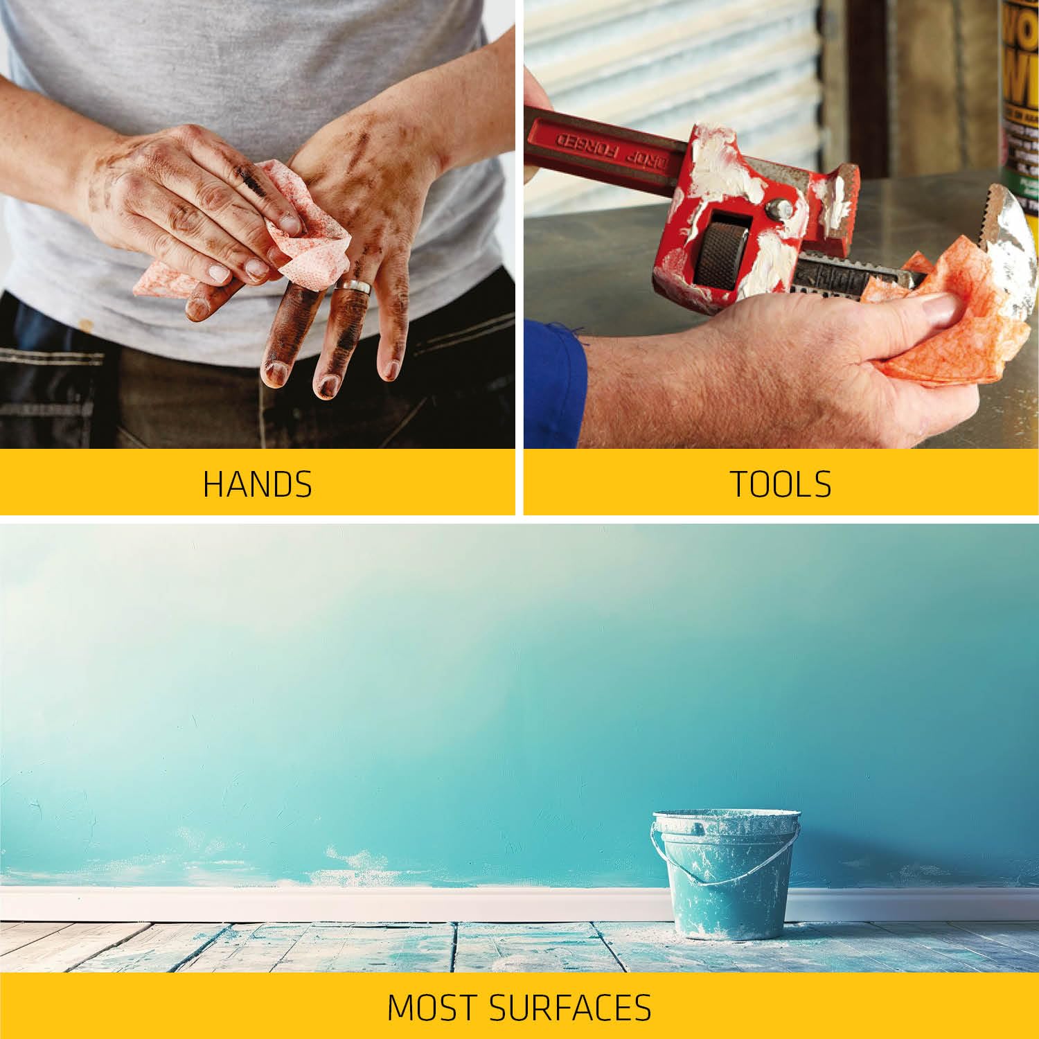 SIKA - Wonder Wipes Multi-Use Cleaning Wipes for the Building Trade - Specially Formulated to Clean Hands, Tools and Surfaces - 500 Wipes