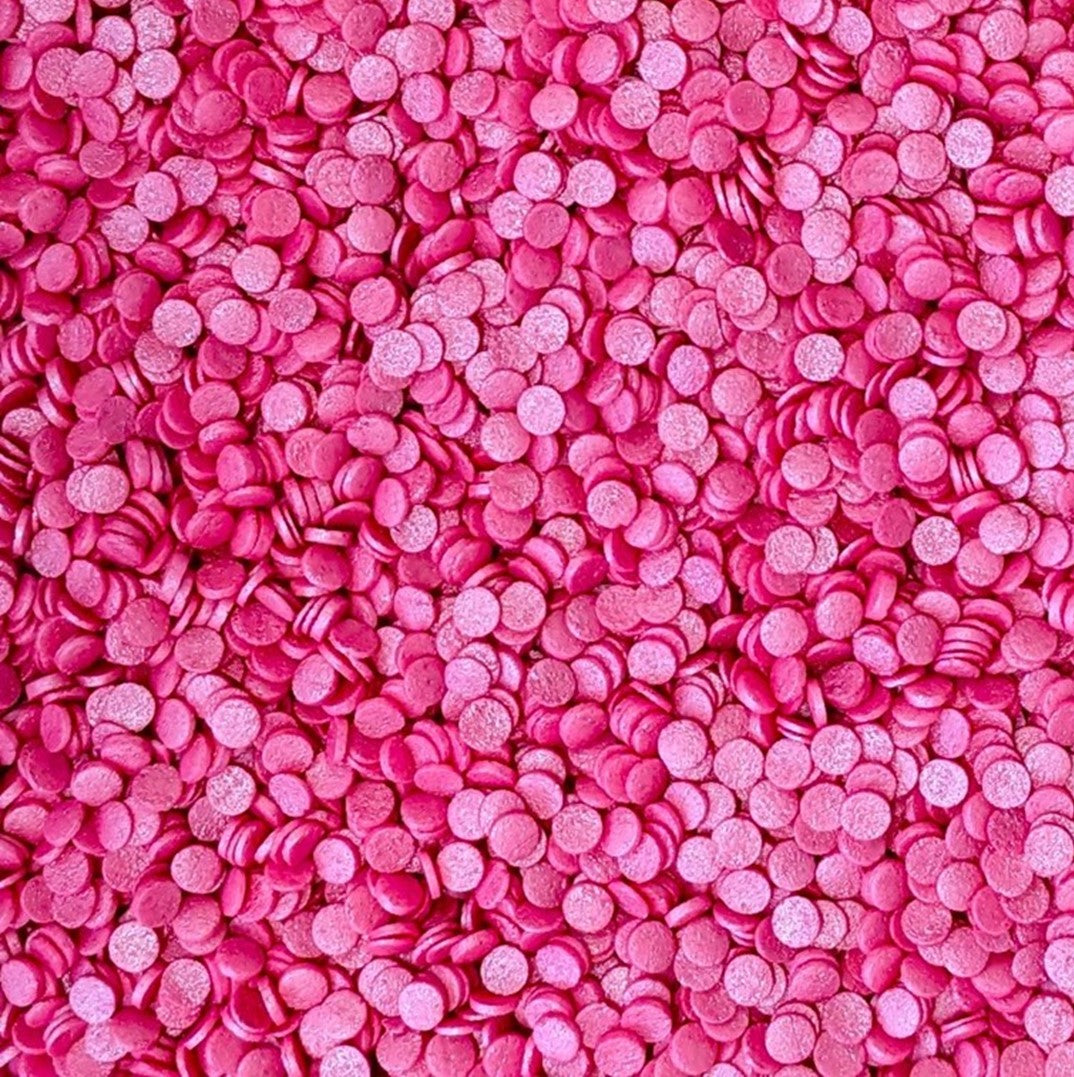Deep Pink Glimmer Confetti Cupcake / Cake Decoration Sprinkles Toppers