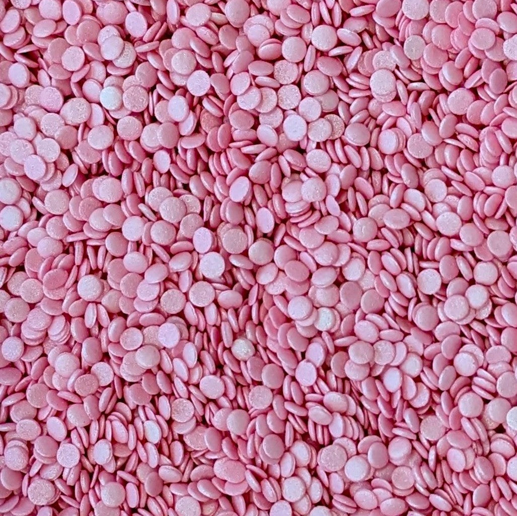 Rózsaszín csillogó konfetti cupcake / tortadíszítő szórások