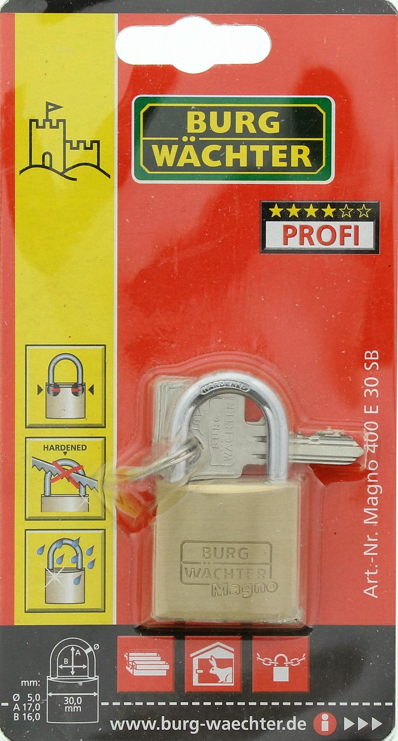 Burg-Wächter 6131 Magno 400 E 30 SB Padlock & Hasp Cables