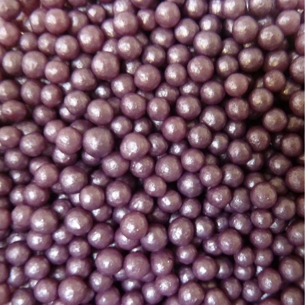Aubergine Glimmer Pearls 4mm Cupcake / Cake Decoration Sprinkles Toppers