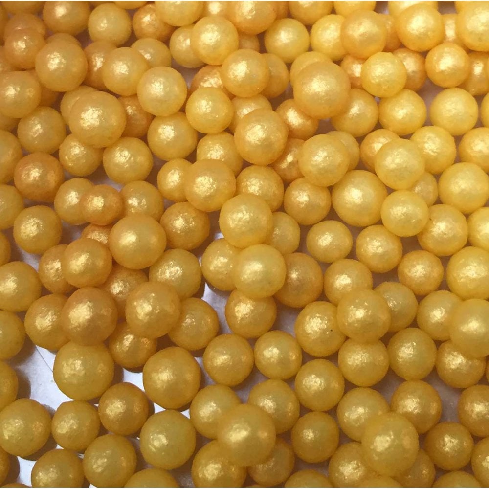 Gold Glimmer Pearls 4mm Cupcake / Cake Decoration Sprinkles Toppers