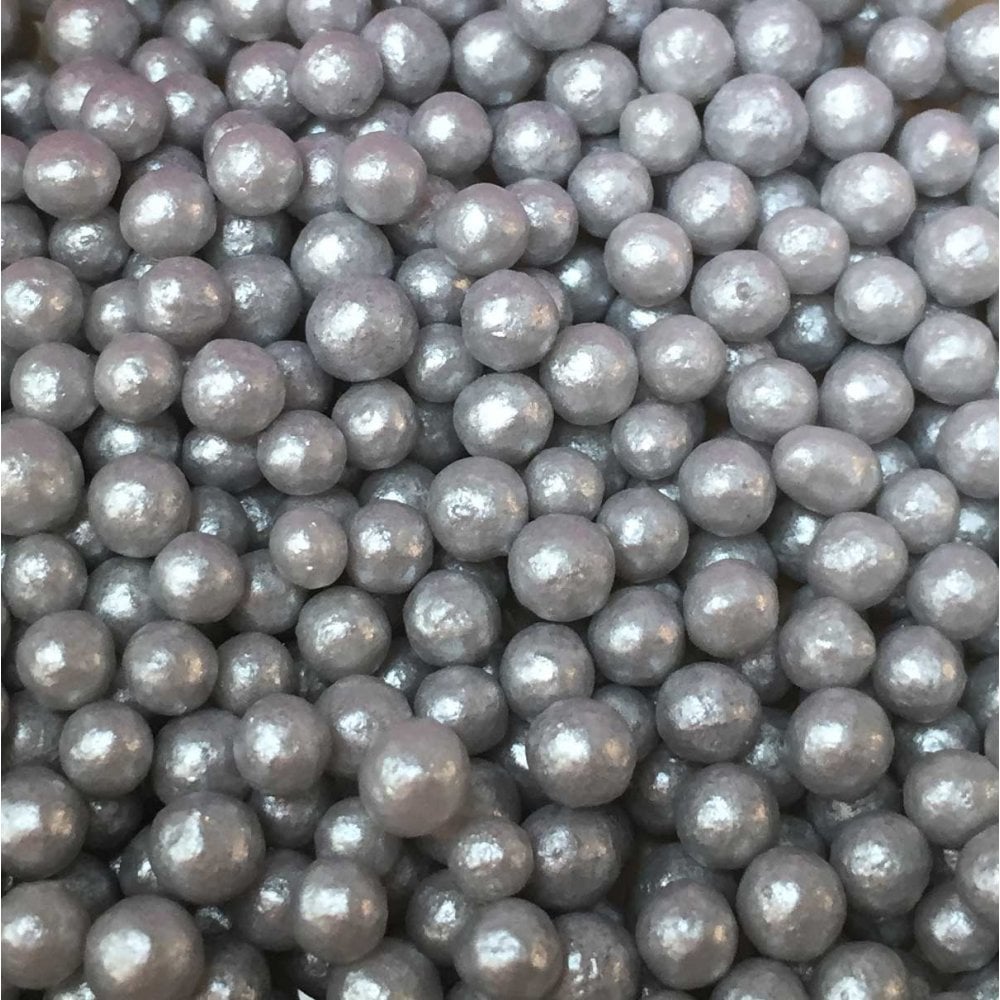 Silver Glimmer Pearls 4mm Cupcake / Cake Decoration Sprinkles Toppers