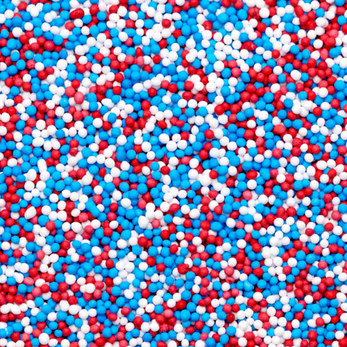 Red, White & Blue Matt 100s & 1000s Cupcake / Cake Decoration Sprinkles Toppers