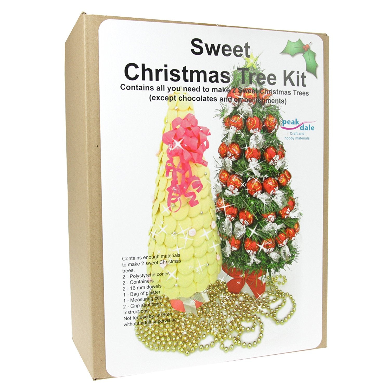 Make your own - Sweet Christmas Tree Kit, Polystyrene cones, containers, plaster