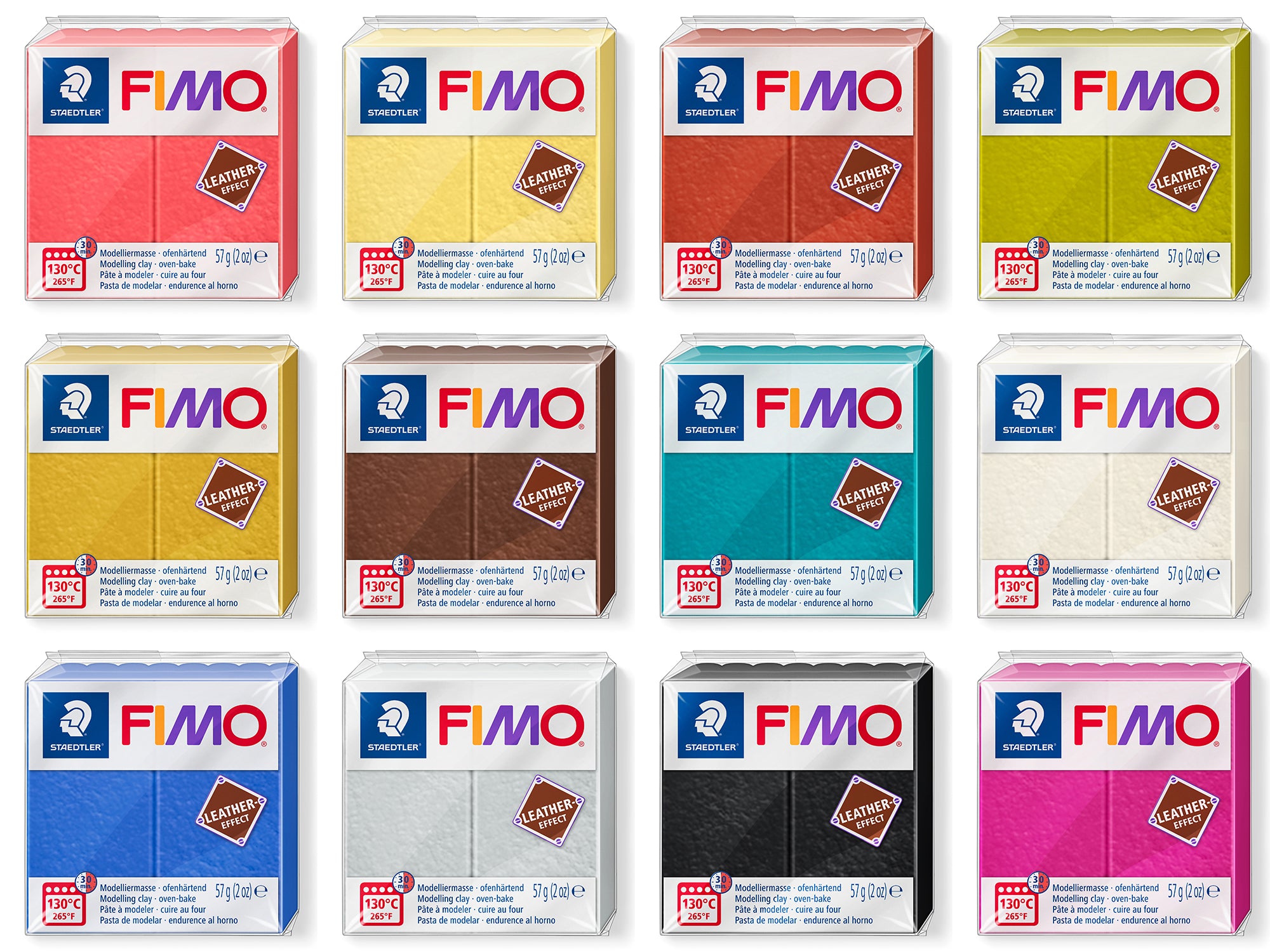 Fimo Leather Effect - Modelling Clay - 57g Packs