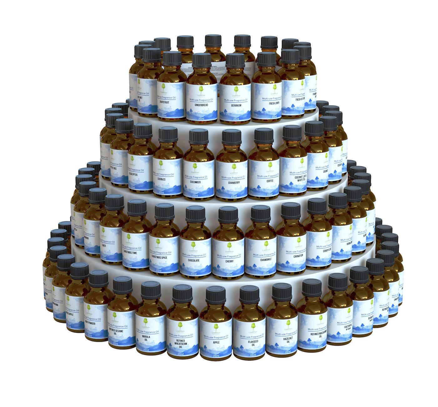 TEMP Diverses huiles parfumées (sans parabènes) - 100 ml à 1 L - Pré-commande uniquement