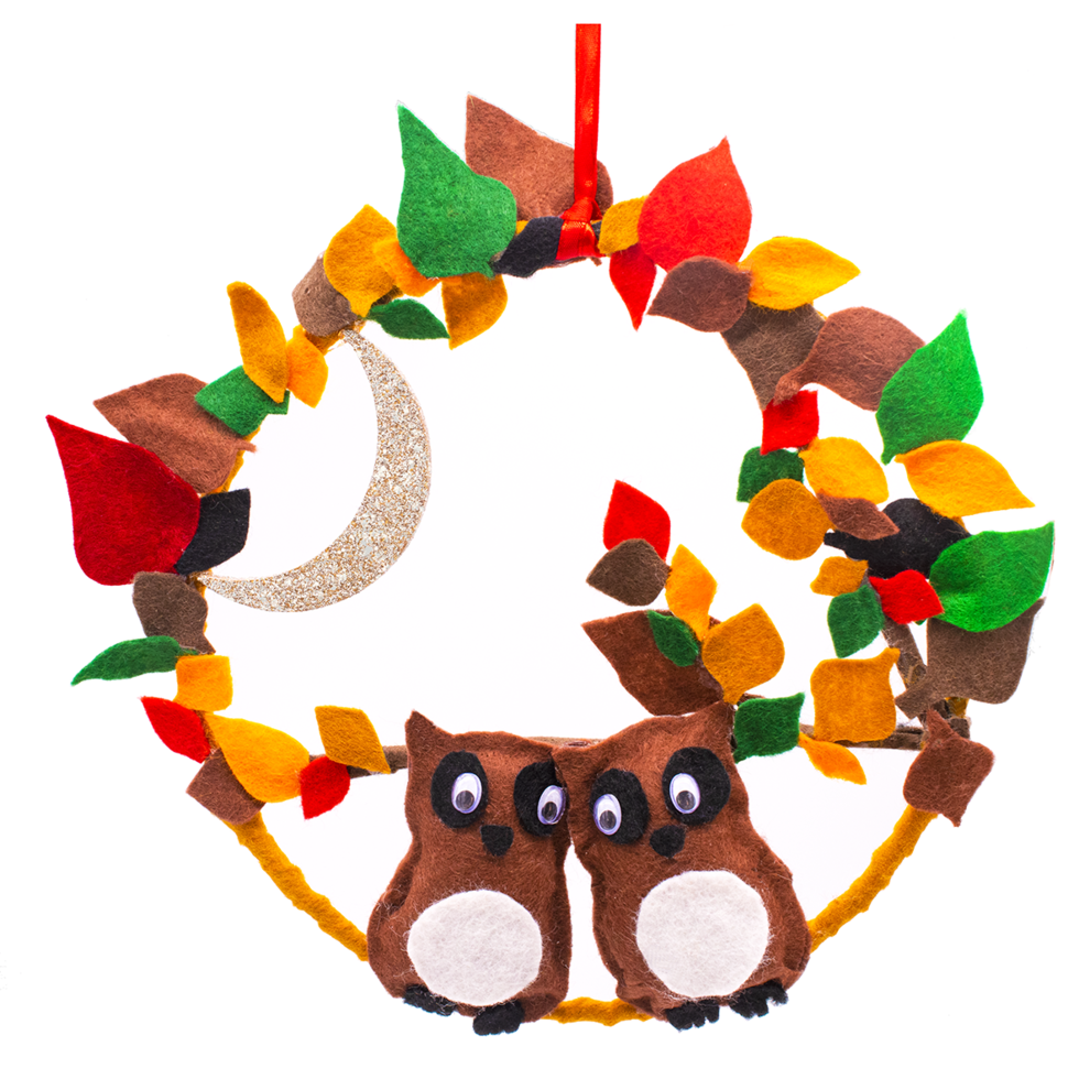 Felt Owl Wreath Kit - Make Your Own