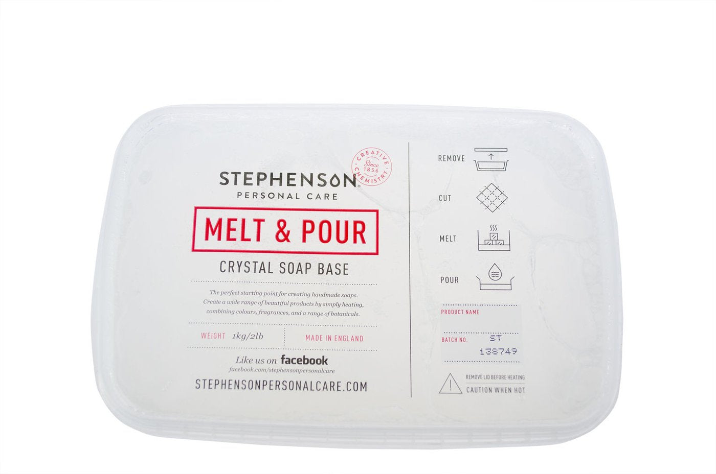 Stephenson White Standard (WST) Melt and Pour Soap Base 500g-11.5kg
