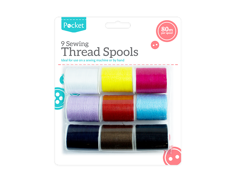 Sewing Thread Spools - 9 Piece
