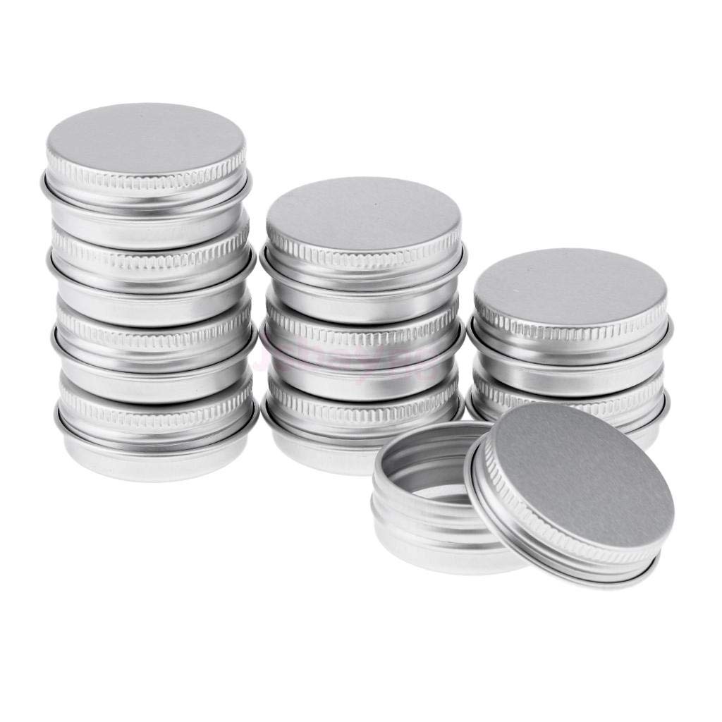 Round Aluminium Tin Containers with EPE Lined Screw Lid (Silver)
