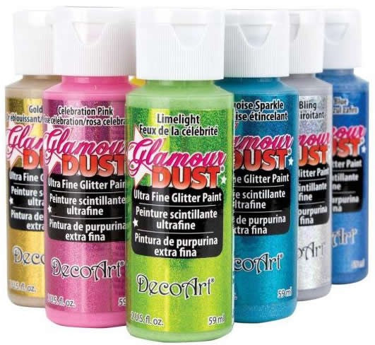 DecoArt Glamour Dust Ultra Fine Glitter Craft Paint 2oz (59ml) - Various Colours