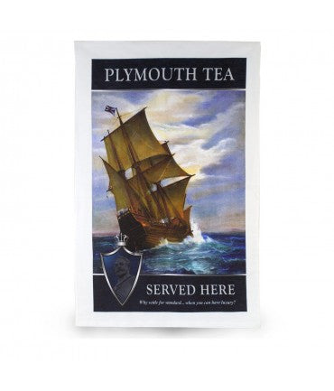 Strofinaccio da tè Plymouth Tea con nave