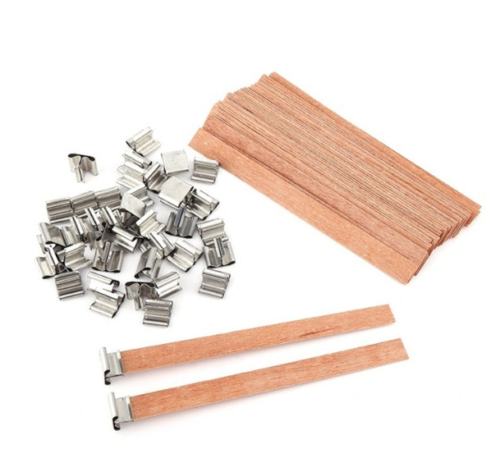 Wooden Candle Wicks with Metal Sustainers - Various Sizes