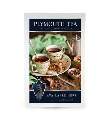Plymouth Tea Tea Towel with Rustic Tea and Snacks
