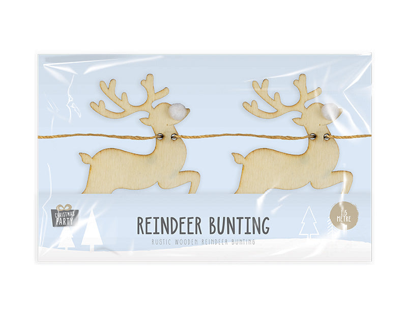 Wooden Reindeer Bunting - 1.5m